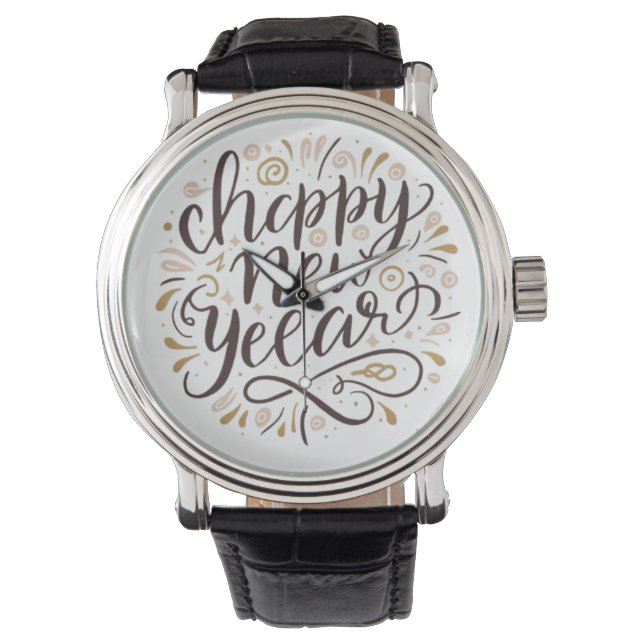 NEW YEAR New START , Happy New Years Horloge (Voorkant)