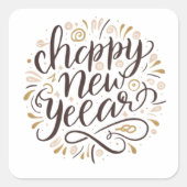 NEW YEAR New START , Happy New Years Vierkante Sticker (Voorkant)