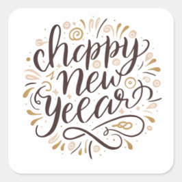NEW YEAR New START , Happy New Years Vierkante Sticker