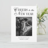 New Year Newlyweds Modern Wedding Photo Feestdagenkaart (Staand voorkant)