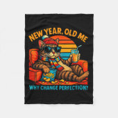 New Year Old Me Funny Cat Retro Lazy Meme Gift  Fleece Deken (Voorkant)