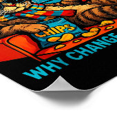 New Year Old Me Funny Cat Retro Lazy Meme Gift Poster (Hoek)