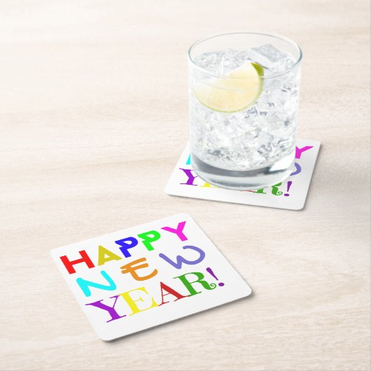 New Year Paper Coasters Set Kartonnen Onderzetters (Insitu)