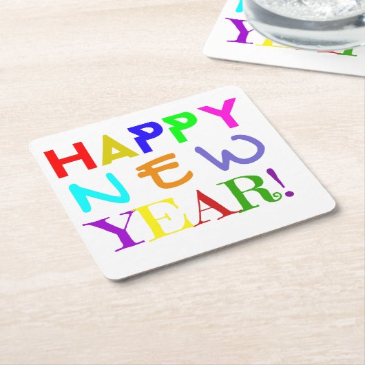 New Year Paper Coasters Set Kartonnen Onderzetters (Schuin)
