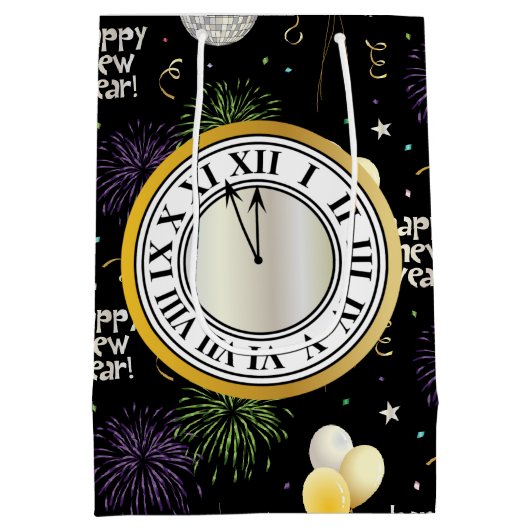 New Year Party Balloons Medium Cadeauzakje (Achterkant)