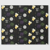 New Year Party Balloons Wrapping Paper Cadeaupapier (Vlak)