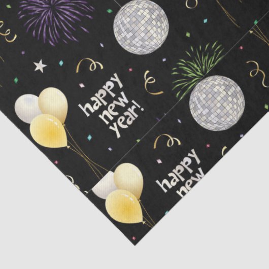 New Year Party Balloons Wrapping Paper Tissuepapier (Detail)