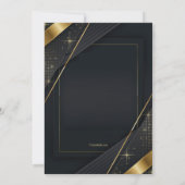New Year Party Invitation Black and Gold Kaart (Achterkant)