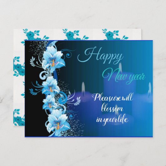 New year Postcard Feestdagenkaart (Voorkant / Achterkant)