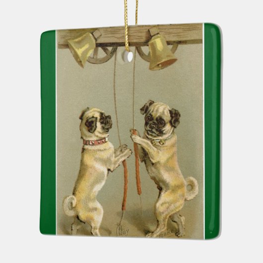 New Year Pugs Ringing Bells Ornament (Links)