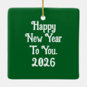 New Year Pugs Ringing Bells Ornament (Achterkant)