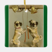 New Year Pugs Ringing Bells Ornament (Voorkant)