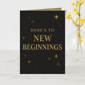 New Year Reflection Card – Black and Gold Design Kaart (Gele Bloem)