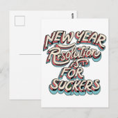 New Year resolutie is voor sukkels Briefkaart (Voorkant / Achterkant)