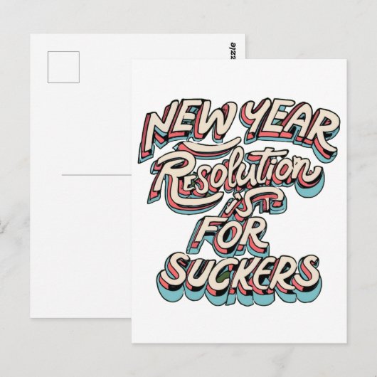 New Year resolutie is voor sukkels Briefkaart (Voorkant / Achterkant)