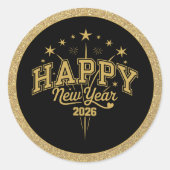 New Year Ronde Sticker (Voorkant)