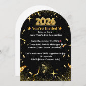  New Year’s Eve Celebration Invitation Kaart (Voorkant / Achterkant)
