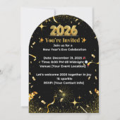  New Year’s Eve Celebration Invitation Kaart (Voorkant)