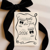 New Year’s Eve Hand Drawn Party Invite Kaart
