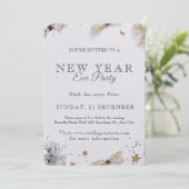 New Year’s Eve Party Invitation | Festive Gold Kaart (Staand voorkant)