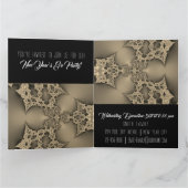 New Year’s Eve party invitation - golden fractal Kaart (Binnen)
