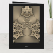 New Year’s Eve party invitation - golden fractal Kaart (Achterkant)