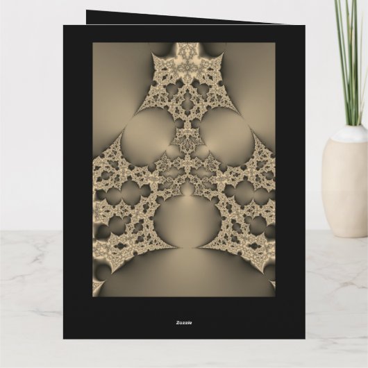 New Year’s Eve party invitation - golden fractal Kaart (Achterkant)