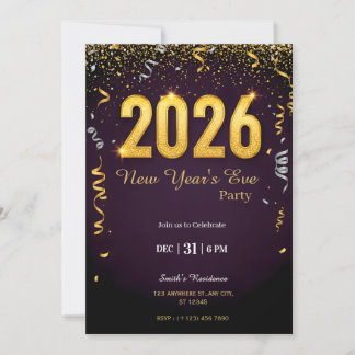 New Year’s Eve Party Invitation | NYE Celebration Kaart