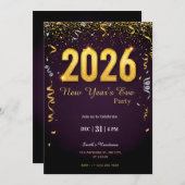 New Year’s Eve Party Invitation | NYE Celebration  Kaart (Voorkant / Achterkant)