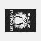 New Year Same Baka Life Baka Penguin Fleece Deken (Voorkant (Horizontaal))