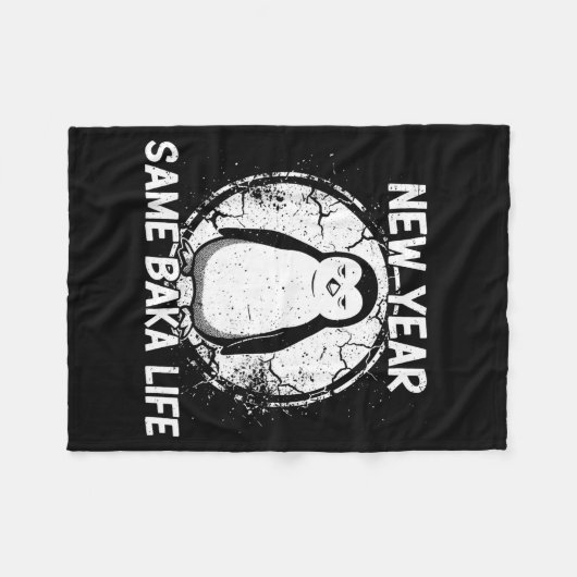 New Year Same Baka Life Baka Penguin  Fleece Deken (Voorkant (Horizontaal))