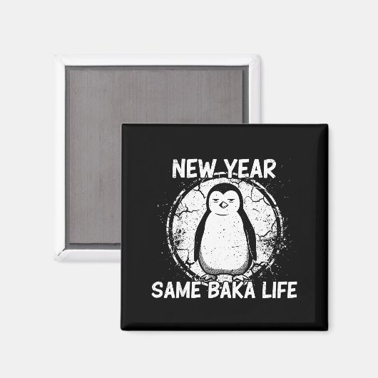 New Year Same Baka Life Baka Penguin  Magneet (Voorkant / Achterkant)