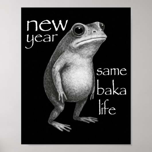 New Year Same Baka Life Funny Frog Joke  Poster (Voorkant)