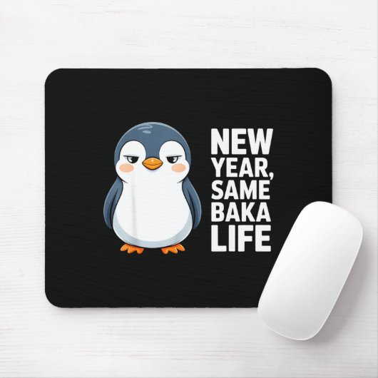 New Year Same Baka Life Funny Penguin Anime Style  Muismat (Met muis)