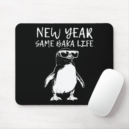New Year Same Baka Life Funny Penguin Joke Muismat (Met muis)