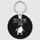 New Year Same Baka Life Funny Penguin Joke Sleutelhanger (Voorkant)
