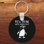 New Year Same Baka Life Funny Penguin Joke  Sleutelhanger (Voorkant)