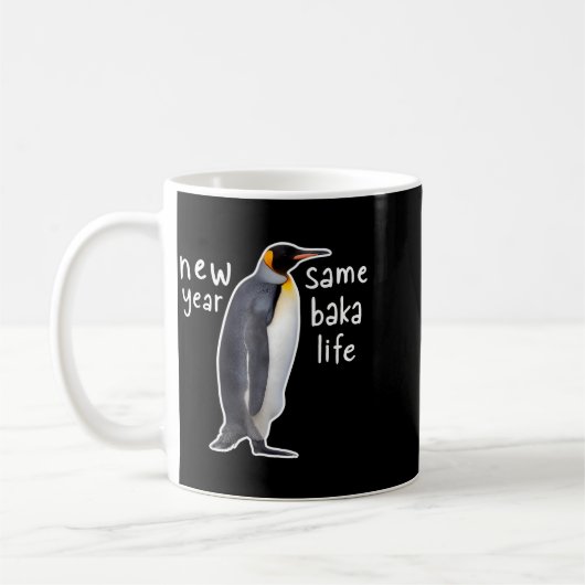 New Year Same Baka Life Funny Penguin Koffiemok (Links)
