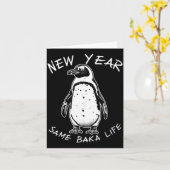 New Year Same Baka Life Funny Penguin Meme  Kaart (Gele Bloem)
