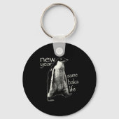 New Year Same Baka Life Funny Penguin Sleutelhanger (Voorkant)