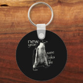 New Year Same Baka Life Funny Penguin Sleutelhanger (Voorkant)