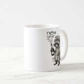 New Year Same Baka Life Funny Raccoon New Year's E Koffiemok (Voorkant rechts)