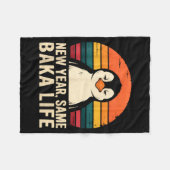 New Year Same Baka Life Penguin Joke Fleece Deken (Voorkant (Horizontaal))