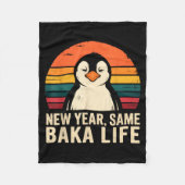 New Year Same Baka Life Penguin Joke  Fleece Deken (Voorkant)