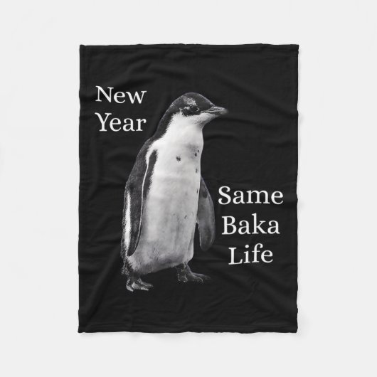 New Year Same Baka Life Penguin Joke  Fleece Deken (Voorkant)