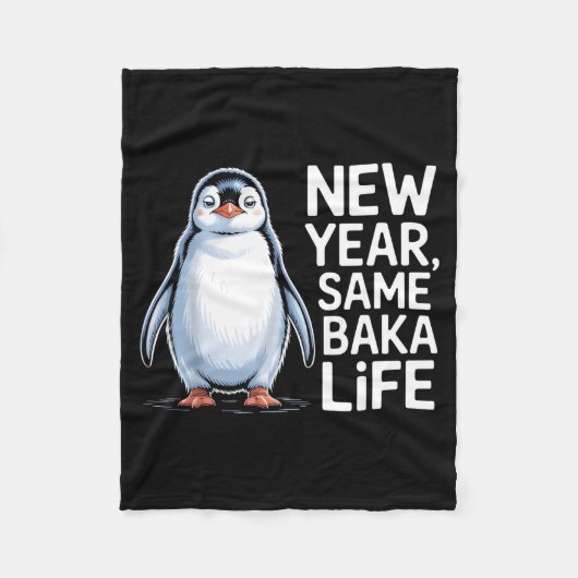 New Year Same Baka Life Penguin Joke  Fleece Deken (Voorkant)
