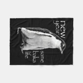 New Year Same Baka Life Penguin Joke Fleece Deken (Voorkant (Horizontaal))