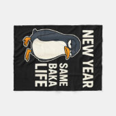 New Year Same Baka Life Penguin Joke  Fleece Deken (Voorkant (Horizontaal))