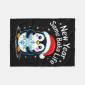New Year Same Baka Life Penguin Joke Fleece Deken (Voorkant (Horizontaal))
