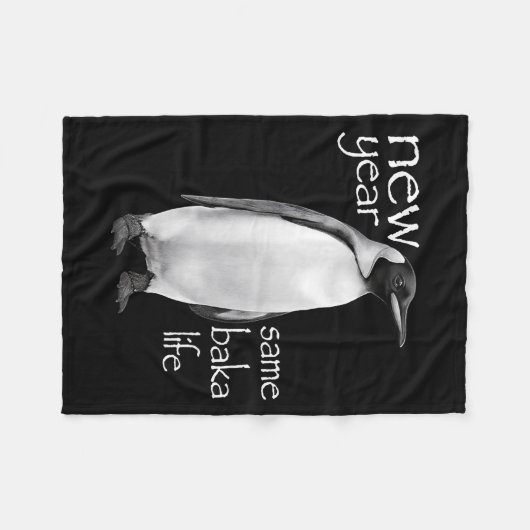 New Year Same Baka Life Penguin Joke Funny Fleece Deken (Voorkant (Horizontaal))